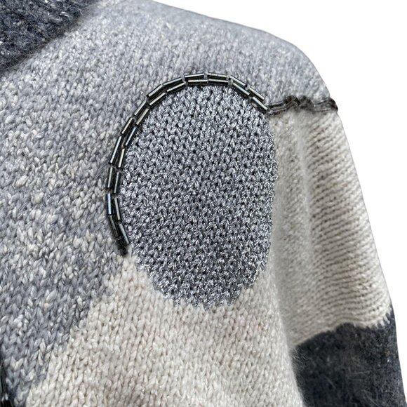 Vintage Cristina Silk Angora Sequins Sweater Sz M Beaded Avant Garde Artsy Tunic - Picture 6 of 16